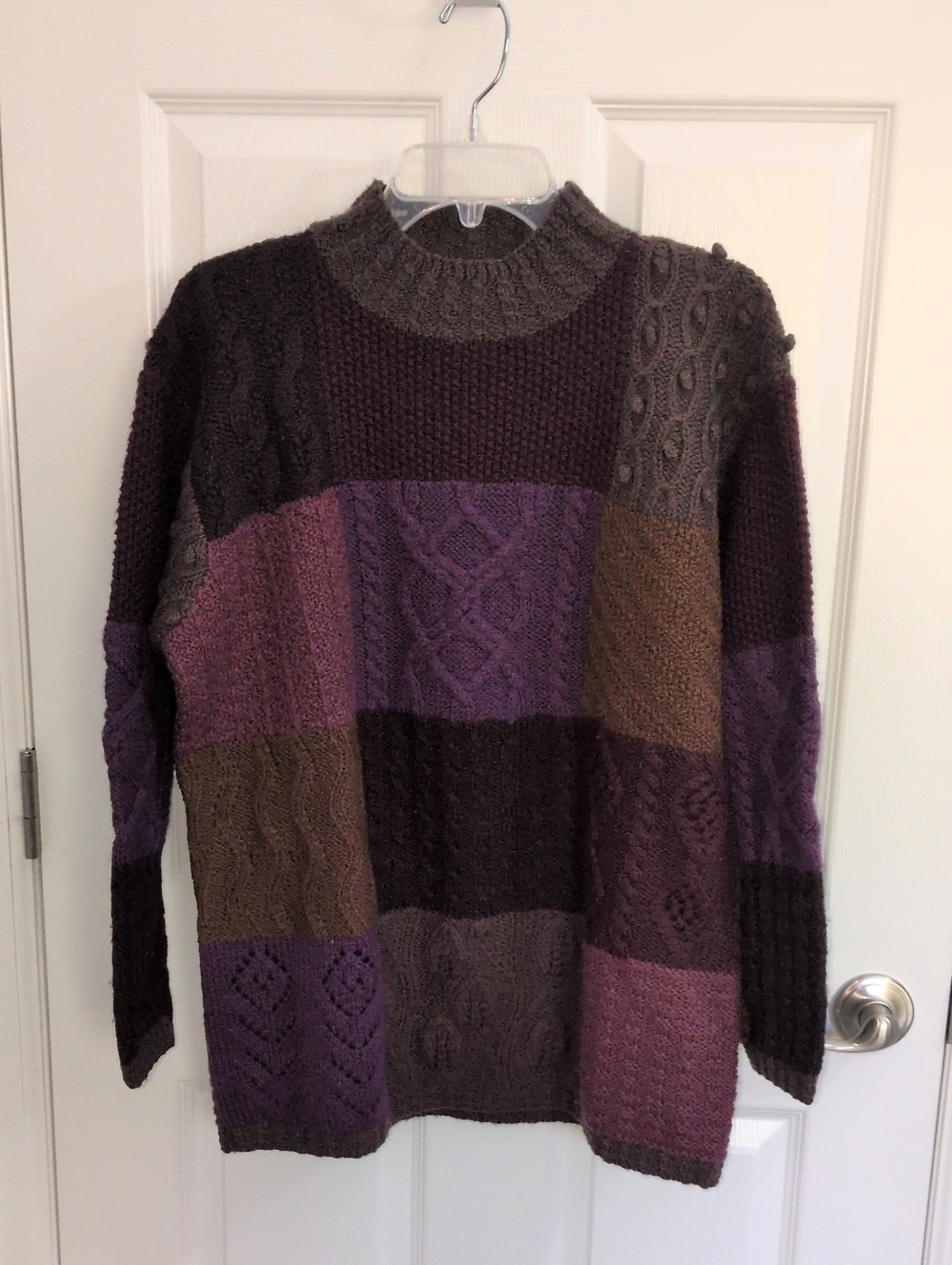 LL Bean Women's Vintage Patchwork Wool Sweater - L